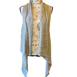 NWT Quagga draped shawl collar sweater vest OS